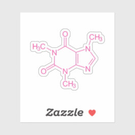 Rosa Caffeine Molecule Klistermärken