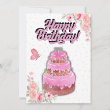 Rosa Cake Birday Card