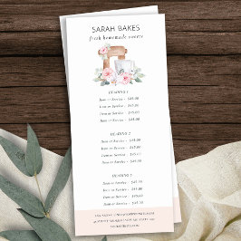 Rosa Cake Mixer Blommigt Bakery Service Pris Reklamkort