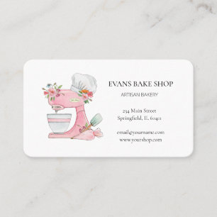 Rosa Cake mixer logotyp Bakery Visitkort