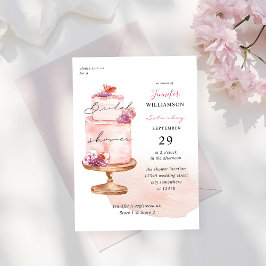 Rosa Cake Möhippa w Rosa Inbjudningar