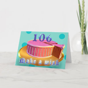 Rosa Cake rand Birthday Card 106 Rosa Cake Kort