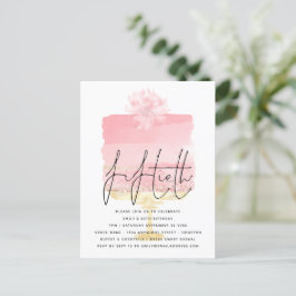 Rosa Cake Script Overlay 50:e födelsedagsinbjudan Vykort