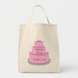 Rosa Cake with Hearts Personlig Bride Bags Tygkasse
