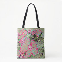 Rosa Caladium-blad och Abstrakt Botanisk