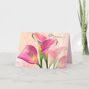 Rosa Calla Flowers, Mamma Birthday Card Kort