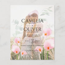 ROSA CALLA LILIES PHOTO OVERLAY WEDDING INVITE