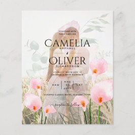 ROSA CALLA LILIES PHOTO OVERLAY WEDDING INVITE FLYGBLAD