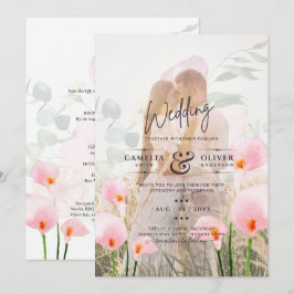 ROSA CALLA LILIES PHOTO OVERLAY WEDDING INVITE INBJUDNINGAR