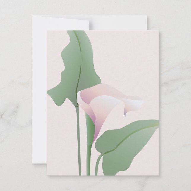 Rosa Calla Lily Blommig Tillkännagivande Meddelande (Framsida)