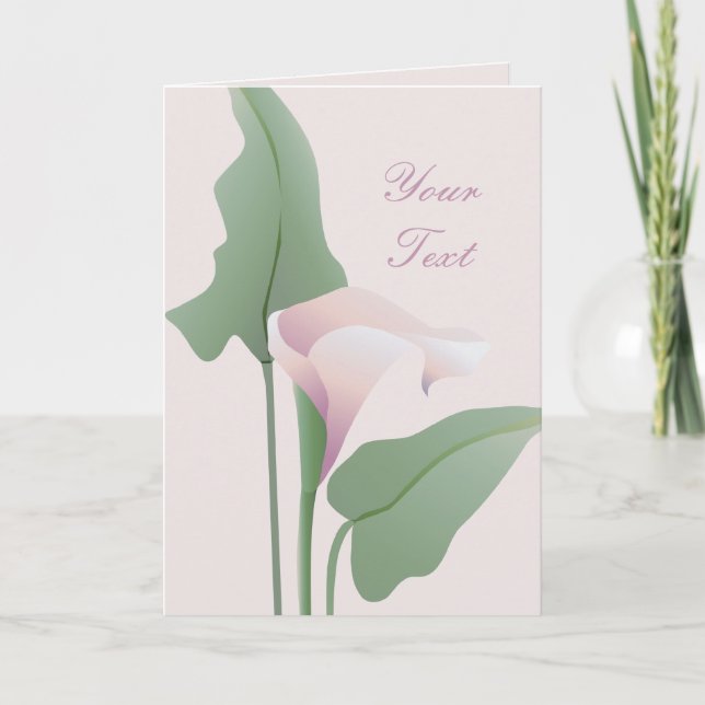 Rosa Calla Lily Blommigt Greeting Card Kort (Framsida)