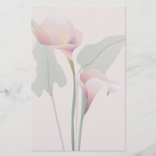 Rosa Calla Lily Blommigt Stationery Brevpapper