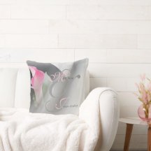 Rosa Calla Lily Flourish Bröllop Dekorativ kudde
