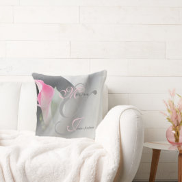 Rosa Calla Lily Flourish Bröllop Dekorativ kudde