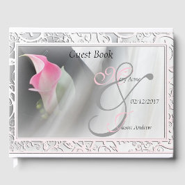 Rosa Calla Lily Flourish Bröllop Guest Bok