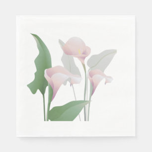 Rosa Calla Lily Flowers Pappra Napkins Pappersservett