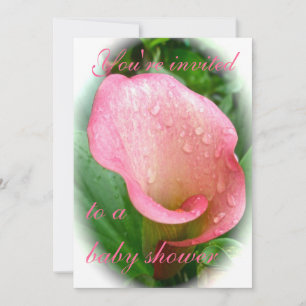 Rosa Calla Lily Spathe Baby Shower-inbjudan Inbjudningar