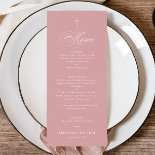 Rosa Calligraphy Baptism med enkel Elegant Kor Meny