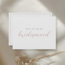  Rosa Calligraphy Bridesmaid Frieri Card