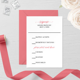 Rosa Calligraphy Bröllop OSA Card