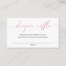 Rosa Calligraphy Diaper Raffle-höljeskort Tilläggskort