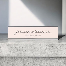  Rosa Calligraphy Girly Desk Namn Plate