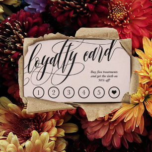 Rosa Calligraphy Loyalty Slår kort
