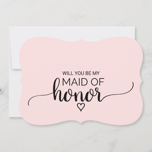  Rosa Calligraphy Maid of honor Frieri Inbjudningar (Framsida)