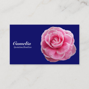 Rosa Camelia - marinblåa 000066 Visitkort
