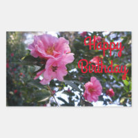 Rosa Camellia #2 Grattis på födelsedagen Stickers