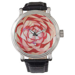 Rosa Camellia-abstrakten konsmålning Armbandsur