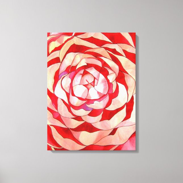 Rosa Camellia-abstrakten konsmålning Canvastryck (Framsida)