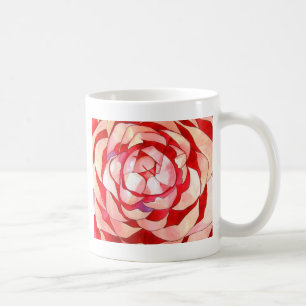Rosa Camellia-abstrakten konsmålning Kaffemugg