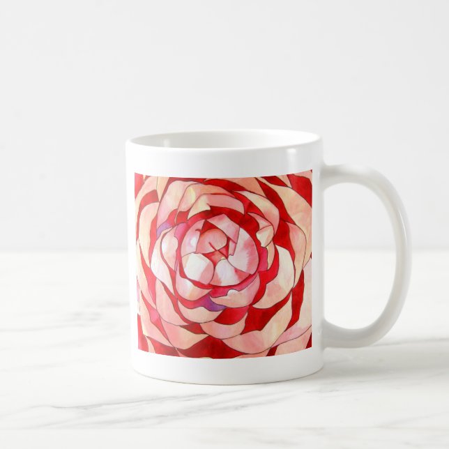 Rosa Camellia-abstrakten konsmålning Kaffemugg (Höger)