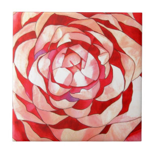 Rosa Camellia-abstrakten konsmålning Kakelplatta
