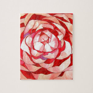 Rosa Camellia-abstrakten konsmålning Pussel