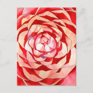 Rosa Camellia-abstrakten konsmålning Vykort
