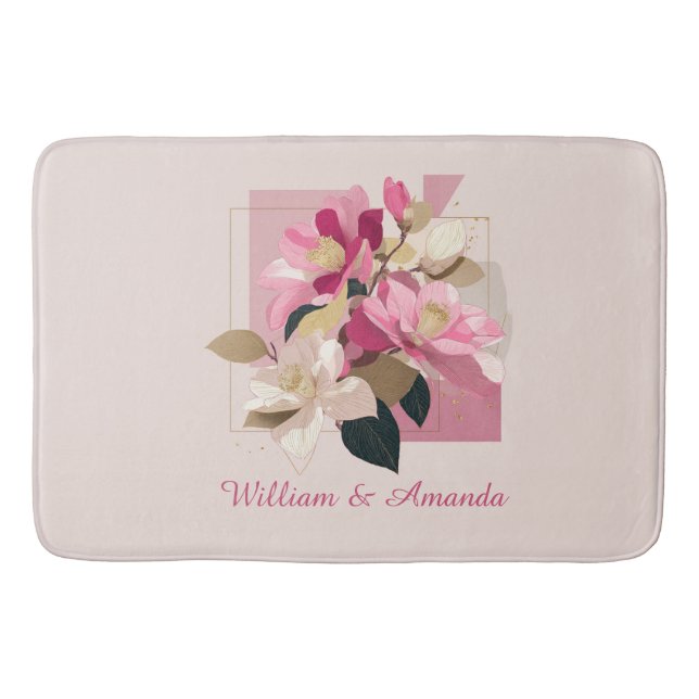 Rosa Camellia Bloom Bath Mat Badrumsmatta (Framsidan)