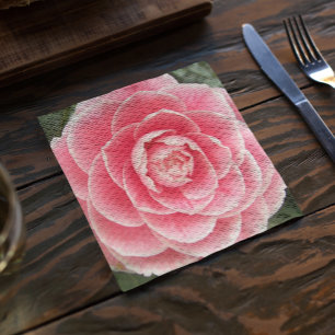 Rosa Camellia Bloom Blommigt Pappersservett