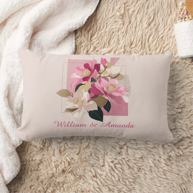 Rosa Camellia Bloom Dekorativ kudde (Filt)