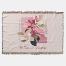 Rosa Camellia Bloom Throw Blanket Filt