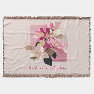 Rosa Camellia Bloom Throw Blanket Filt