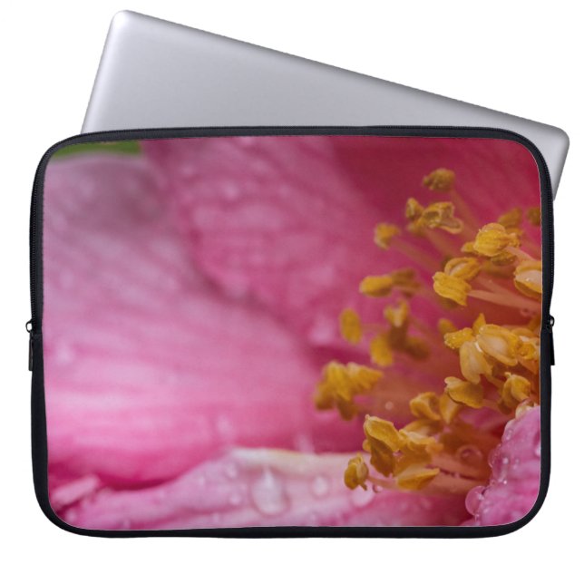 Rosa Camellia Flower Stamens Laptop Fodral (Framsidan)
