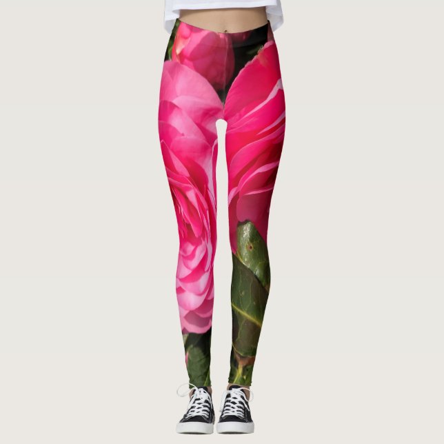 Rosa Camellia Leggings (Framsida)
