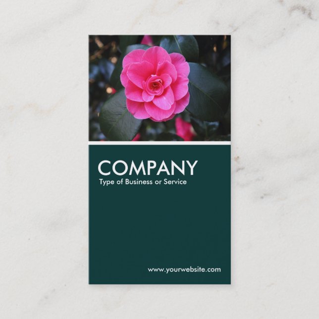 Rosa Camellia - Mörk grönt 02 Visitkort (Framsida)