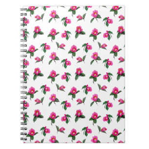 Rosa camellia sumie bläck och vattenfärgning anteckningsbok