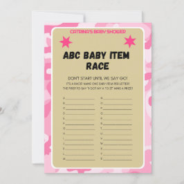 Rosa Camo Baby Shower - Editable Namn, inbjudan fe