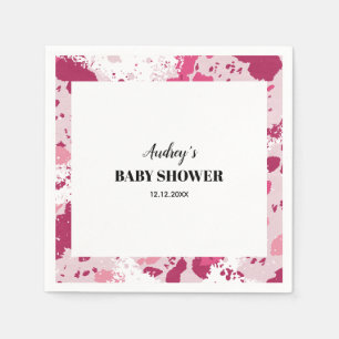 Rosa Camo Baby Shower Pappersservett