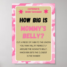 Rosa Camo Baby Shower-skylt
