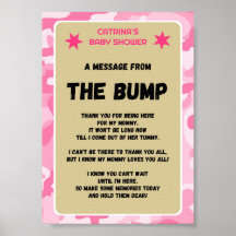 Rosa Camo Baby Shower-skylt